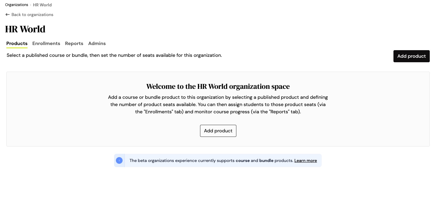 Teachable Organizations Feature Overview